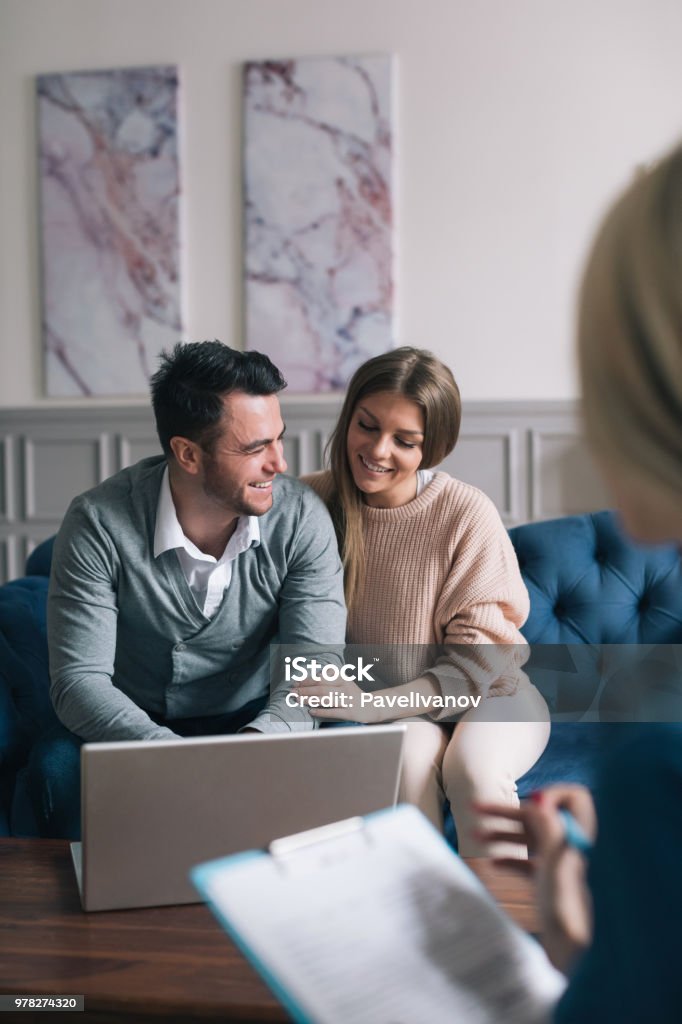 Family meeting real-estate agent for house investment. Consultation. Family meeting real-estate agent for house investment. Consultation.